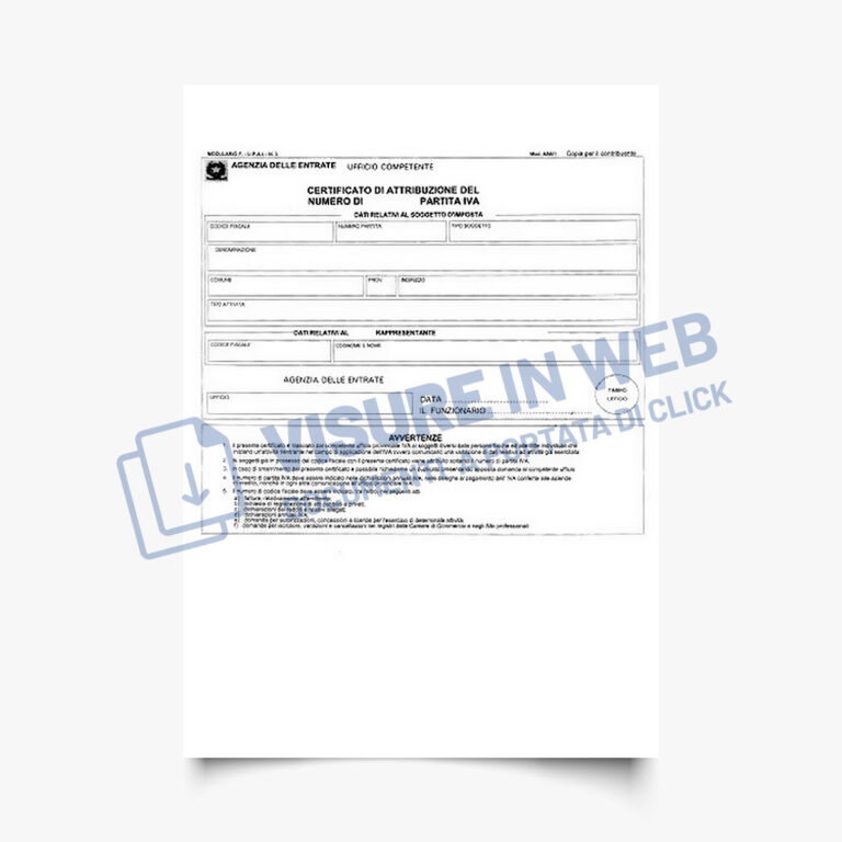 Certificato Di Attribuzione Partita Iva Visure In Web